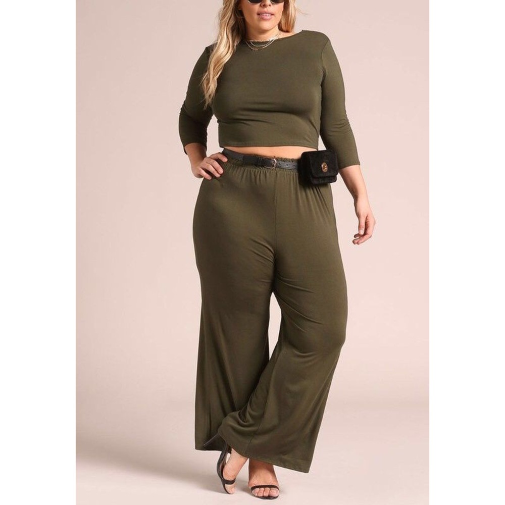 Plus size two piece set